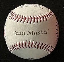 STAN MUSIAL LOGO BASEBALL FADED AUTOGRAPH CARDINALS 1of2500 CAREER HIGHLIGHTS