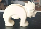 Rare Vintage McCoy Pottery White Stretch Lion Planter No Damage