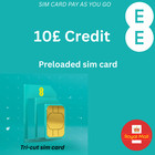 EE Sim Card Preloaded 10£ Credit sim card Pay As You Go Tri-Cut sim card UK