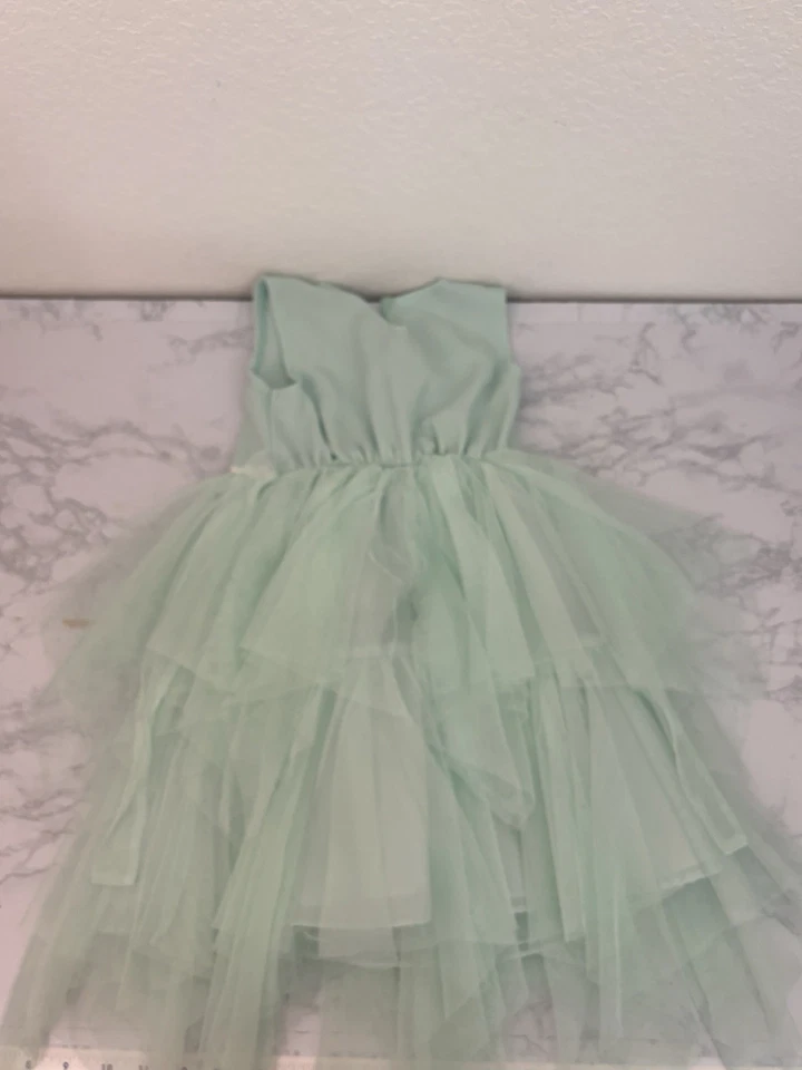 Bonnie Jean Girls Dress Size 5 Light Green Mint Back Button Tutu Sleeveless E1 - Image 4 of 4