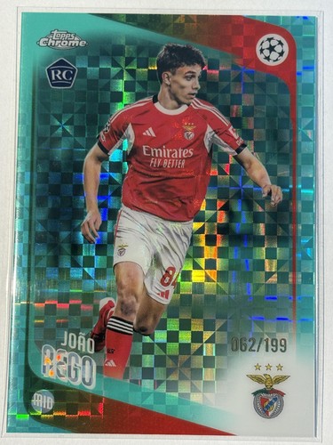 João Rego 2025-26 Topps Chrome UEFA Club Competitions Aqua X-Fractor /199 #168