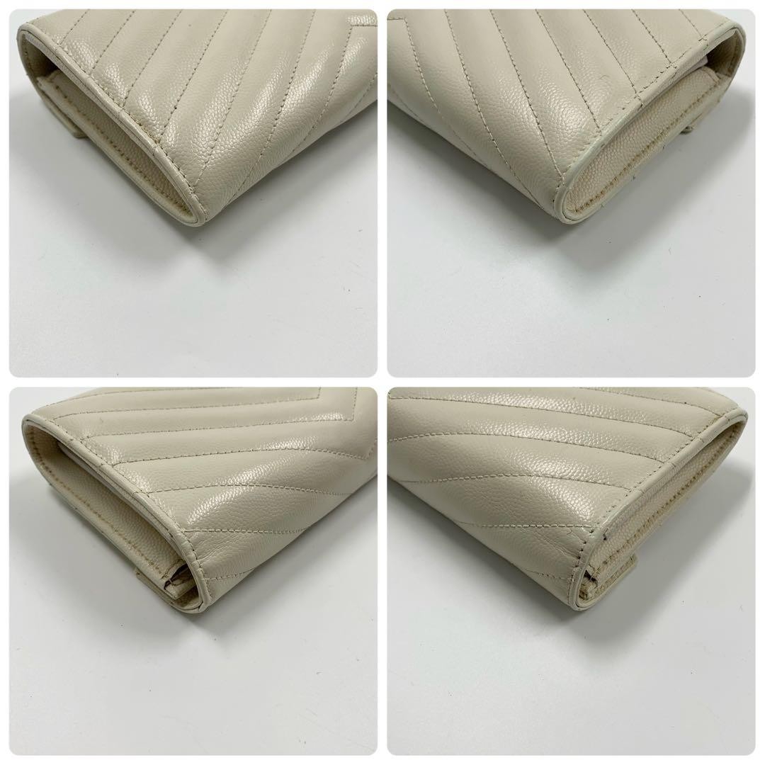 Saint Laurent Cassandra Long Wallet Flap Quilted White | eBay