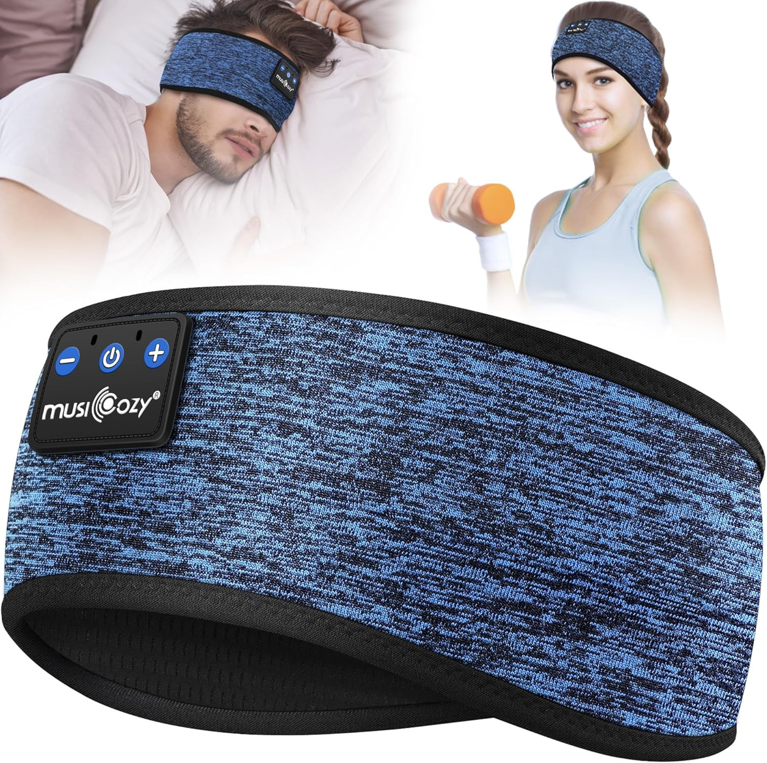 Musicozy Sleep Headphones Headband Bluetooth Soft Headphones for Sleeping & Spor