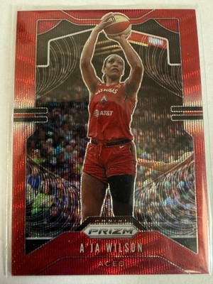 A'ja Wilson - 2020 Panini Prizm WNBA Prizms Ruby Wave #18 - Las Vegas Aces