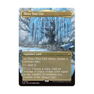 WotC Bloomburrow Three Tree City (Borderless) (0340) (R) (Foil) NM