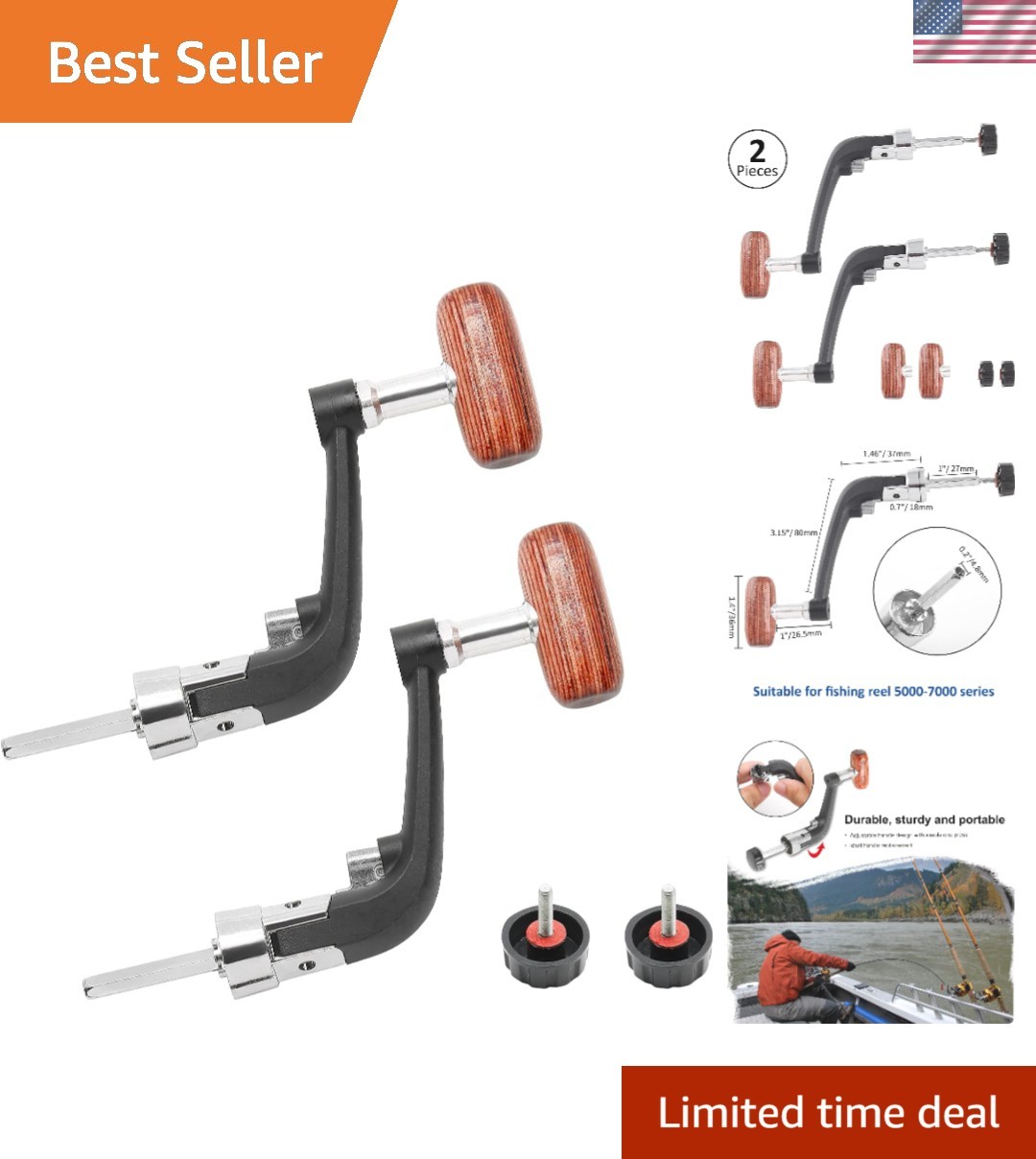 Lightweight Fishing Spinning Reel Handles - Perfect for Begi