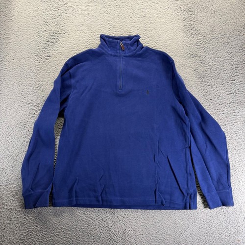 Polo Ralph Lauren Sweater Mens Large Blue Mock Neck Pullover Cotton Pony