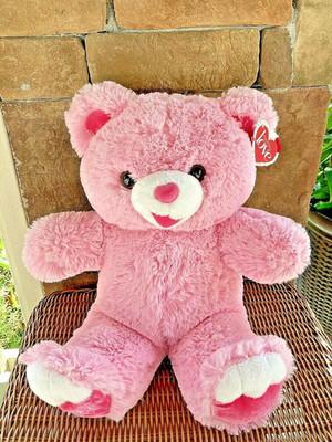 Dandee Dan Dee SWEETHEART TEDDY BEAR 2011 BIG 20'' Pink & White Plush New