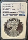 2018-W Proof American Silver Eagle Congratulations Set NGC PF70 Early Releases