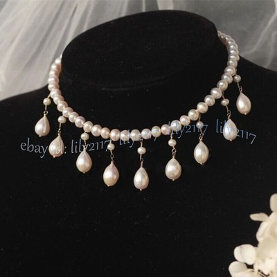 Stunning South Sea Natural White Pearl Pendant Necklace 18inch 14k Gold Clasp