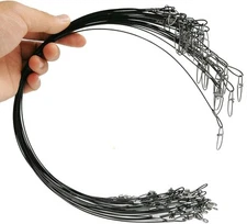 Fishing Wire Leaders for Saltwater: 30pcs Stainless 19 inch length, Black 