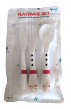 Three Piece Snowman Flatware set plastic Spoon, knife, fork 234 14 7364