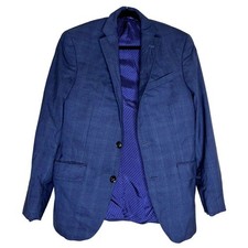 Ted Baker London Jones CT Jacket Blazer Sports Coat Mens 36 Blue Plaid Preppy