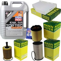 Mann Inspektionspaket 5L Liqui Moly Top Tec 4200 5W-30 FüR VW Caddy Kasten 2.0