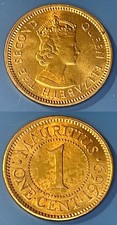 Mauritius 1969 1 Cent-Elizabeth II KM-31 Bronze 500K minted BUNC No2 #113
