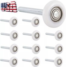 12 Set Premium 2" Nylon Garage Door Roller Wheels 11 Ball Bearing 4" Inch Stem