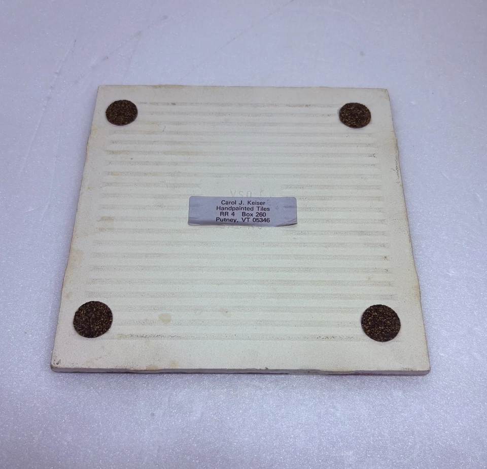 "Raro azulejo de arte de pared pintado Carol Keiser mujer relajante en sillón 6"" decoración 21" Foto 4 de 4