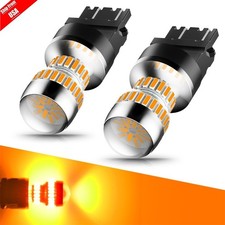 3157 3156 4057 LED Front Turn Signal Light Bulbs Amber Yellow Error Free Canbus
