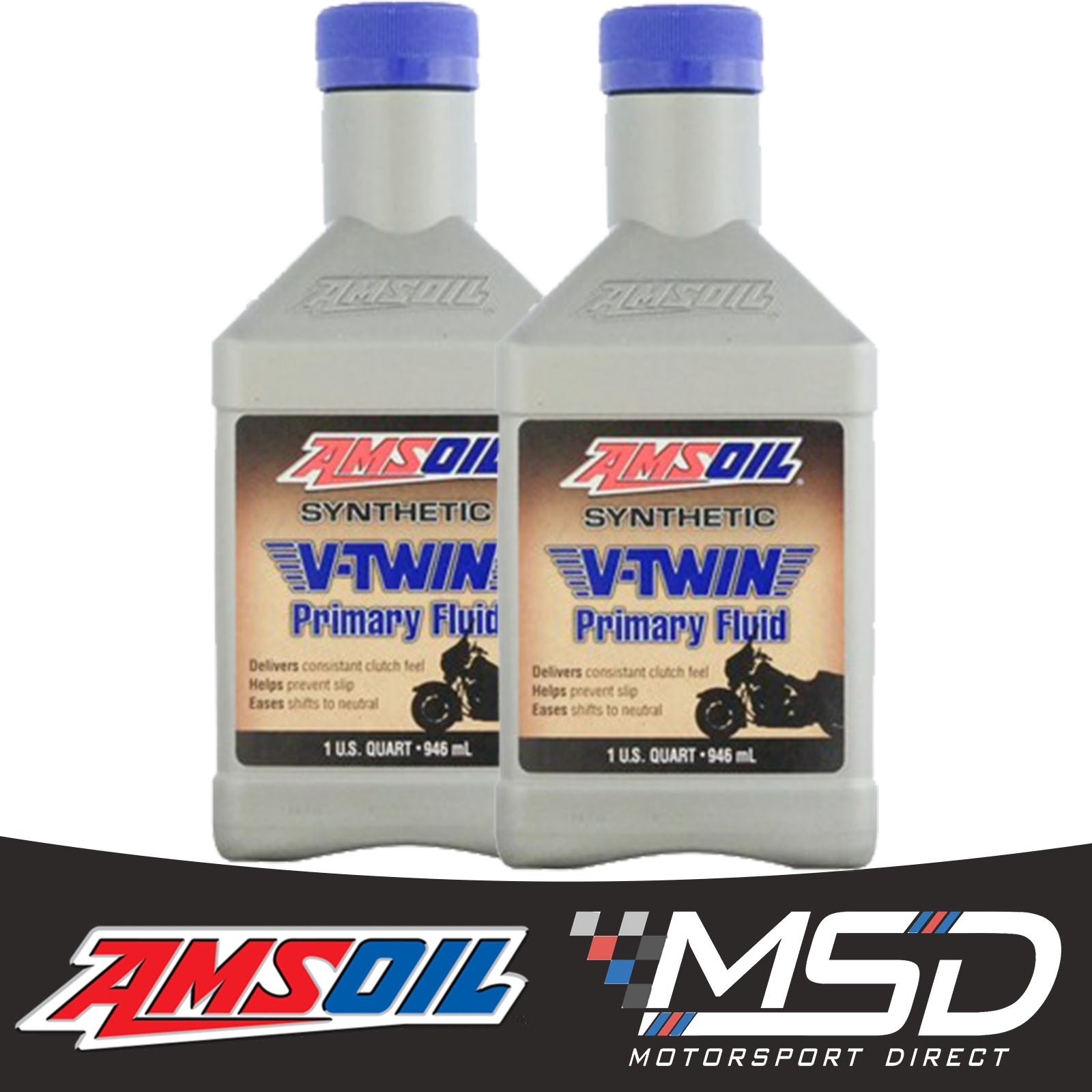 2 x Amsoil Fully Synthetic V-Twin Primary Chain Case Fluid - 1 Quart (0.946L)