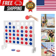 3 Foot Giant Wooden 4-in-a-Row Connect Game   Jumbo Party Size with Heavy-Dut...