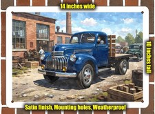 Metal Sign - 1946 Chevrolet Flatbed Truck 1 Watercolor - 14x10