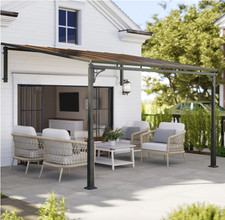 Metal Lean To Pergola Outdoor Patio Gazebo Heavy Duty Wall Canopy Structure Roof