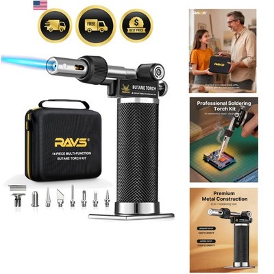 Butane Soldering Iron Kit Cordless, 14-Piece Multi-Function Butane Torch Kit,...