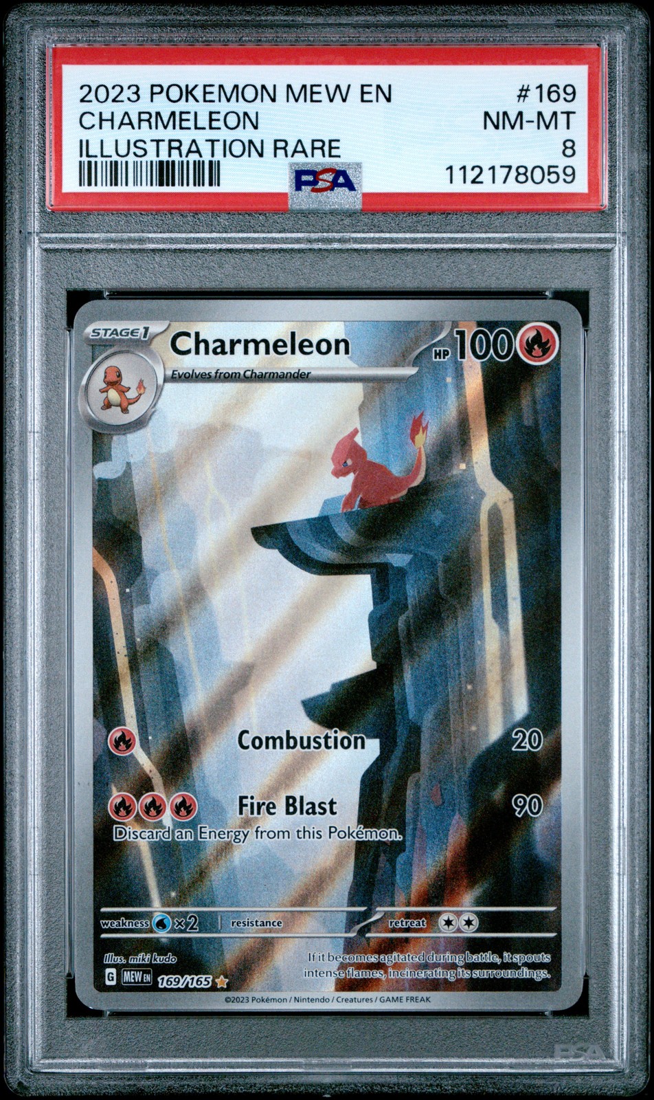 2023 POKEMON MEW EN-151 ILLUSTRATION RARE #169 CHARMELEON PSA 8