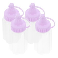  4 Pcs Ketchup Squeeze Bottle Syrup Bottles Container for Honey Portable Spice
