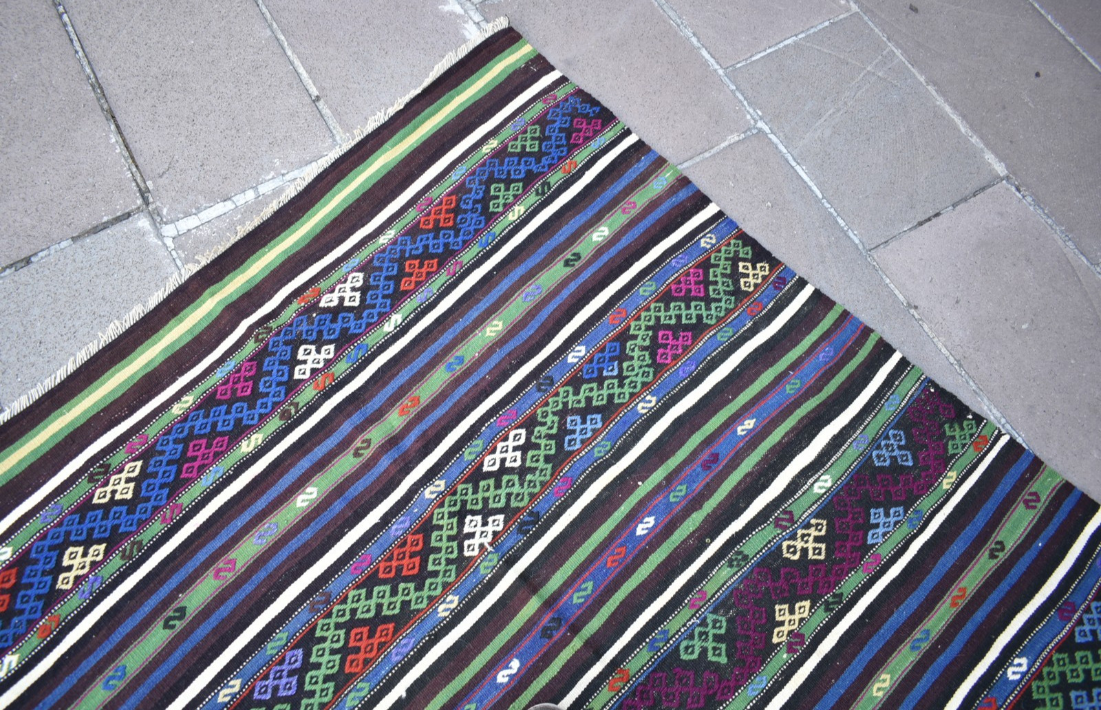 Turkish Rug 4 x 6 ft Vintage Embroidered Oushak Cicim Rug Home Decor Wool Rug