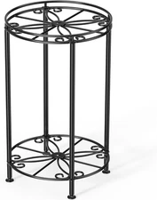 2 Tier Plant Stand Display Potted Plants Metal Flower Pot Holder Indoor Outdoor