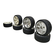 X7 1/10th scale wheels, V-rage tires on 3, HPI on the other 4