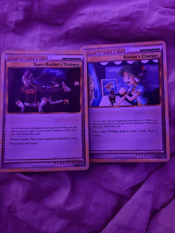 Nintendo Pokemon TCG Unleashed Supporter Lot 2: Rocket's Trickery + Chatter