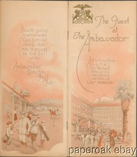 Original ca1915 The Ambassador Hotel Los Angeles Beautiful Brochure