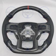 For Ford Raptor F150 2015-2020 W/Paddles Real Carbon Fiber Sport Steering Wheel