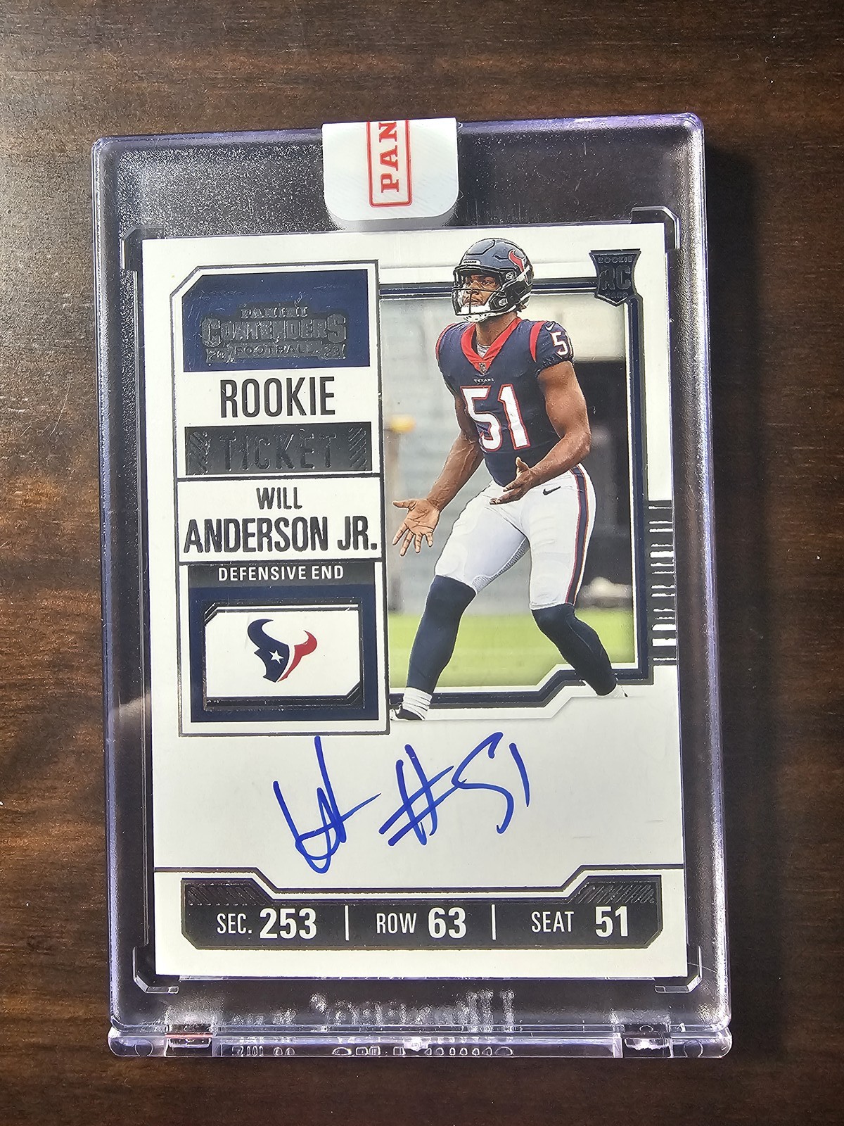 2023 Panini Contenders Rookie Ticket Auto #140 Will Anderson Jr. Encased