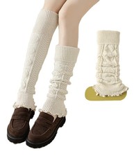 Womens Knitted Leg Warmers Long Yoga Ankle Warmers Wool Warm Boot Socks Fall