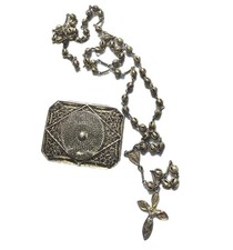 Rosario de filigrana de plata 800 vintage con caja