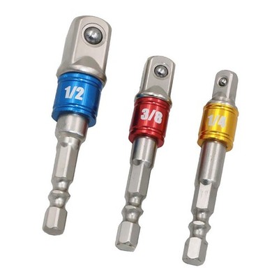 Set of 3Pcs 1/4'' 3/8'' 1/2'' Hex Driver Power Drill Impact