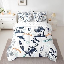 Ocean Beach Comforter Set Twin Size 7 Pcs Kids Summer Tropical Comforter Bed ...