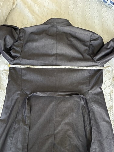 Vintage 2010 Banana Republic Damen gefütterter Trenchcoat mit Gürtel dunkelblau Gr. L - Bild 8 von 13