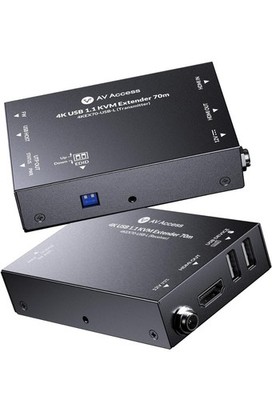 AV Access 4K HDMI USB KVM Extender Over Cat6 Cat7 230FT HDR PoC 4KEX70-USB-L