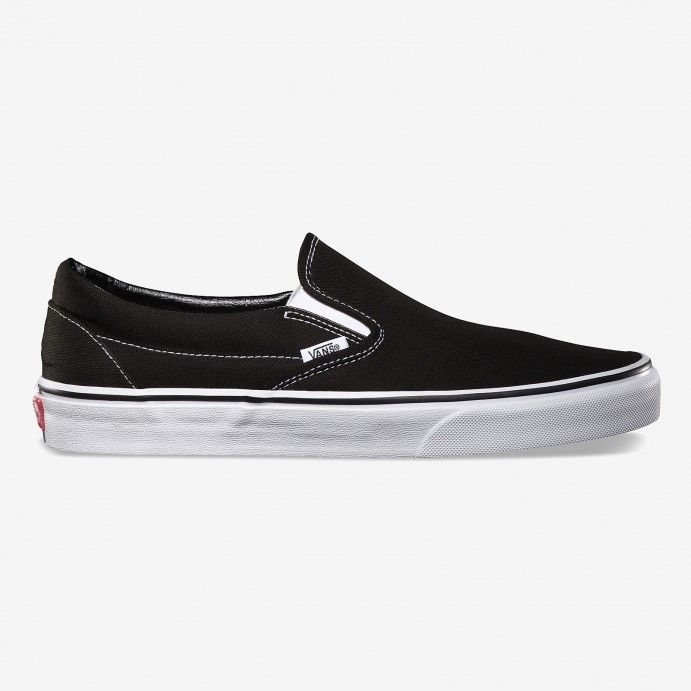 VANS SLIP ON BLACK & WHITE CANVAS TRAINERS (UK 6 EUR 39)