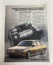 1984 Pontiac 2000 Sunbird Turbo - Print Ad We Build Excitement Horsepower