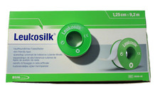Plastry Leukosilk® 1,25 cm x 9,2 m 1x rolka jedwab jedwab hipoalergiczny VD: 03-29