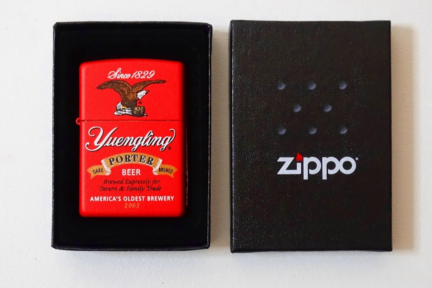 Zippo 2005 Yuengling Dark Brewed Porter Beer Red Copper Lighter New In Case