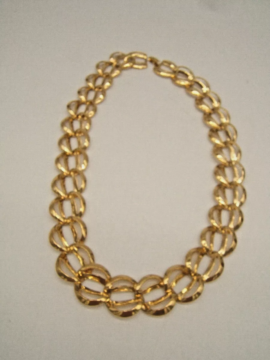 Vintage 80s NAPIER Necklace Gold Tone Chunky Textured Link Statement  Necklace 19 - Etsy