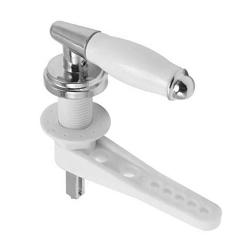 White Traditional Ceramic Bathroom Flush Cistern Lever Toilet Handle Replacement - Picture 5 of 10