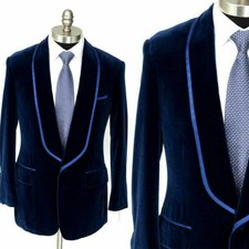 Velvet Men Suits Single Breasted Wedding Prom Groom Tuxedos Regular Fit Custom