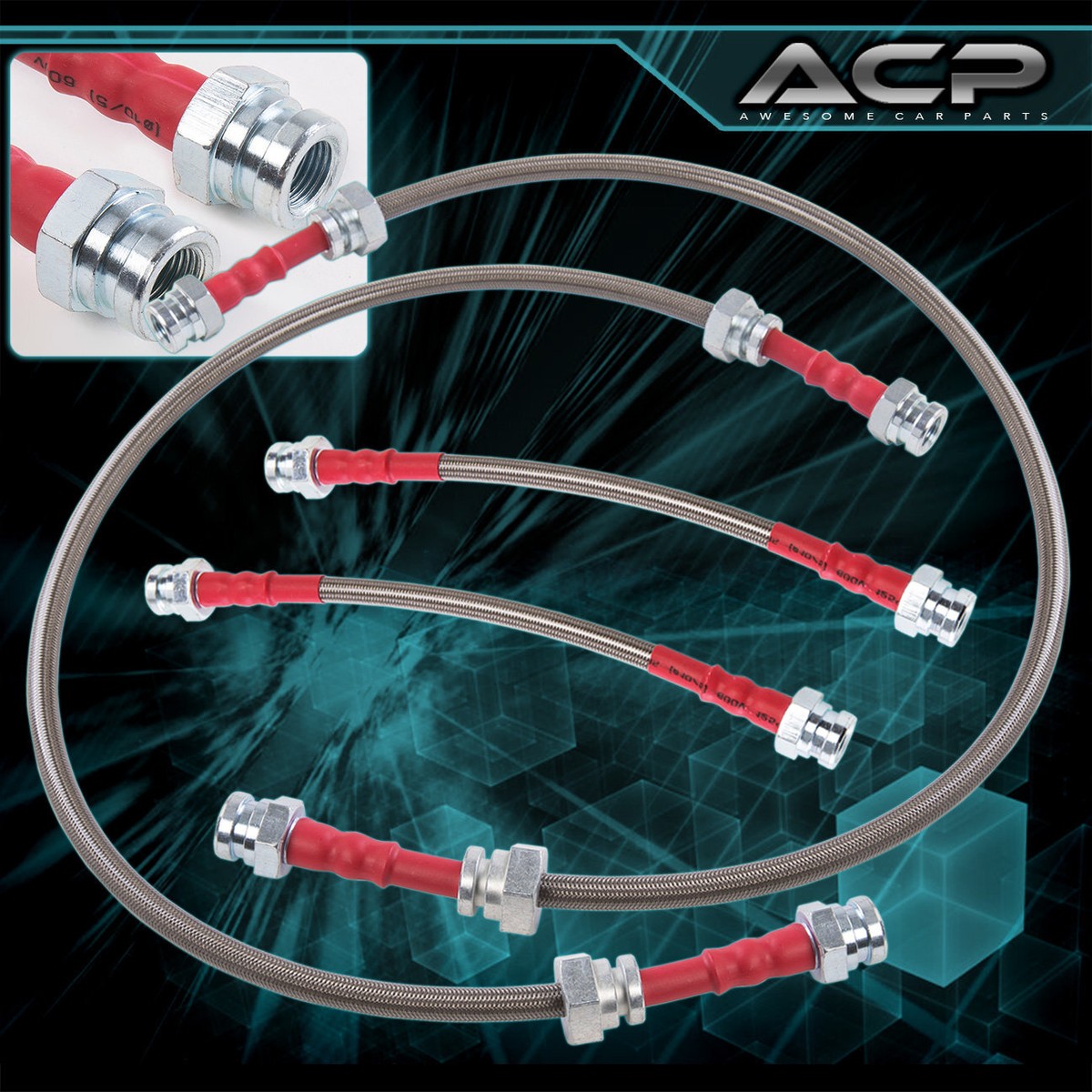 For 90-96 300ZX Fairlady Z Silver Stainless Steel Braided
